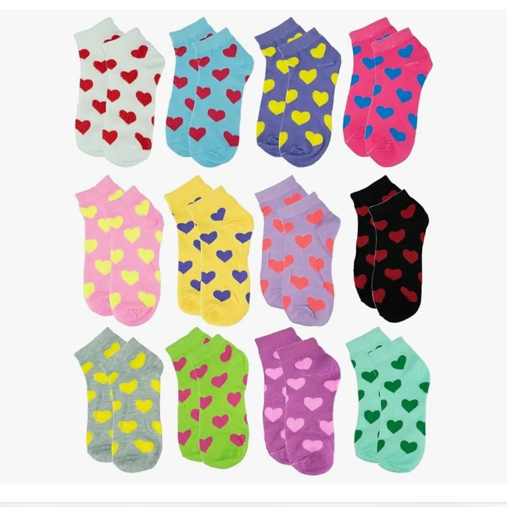 12-Pair Women's Ankle Socks, Colorful Comfortable Lightweight Athletic